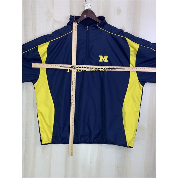 Vintage Y2K University Of Michigan Pro Edge Embriodered Windbreaker Jacket 2XL - Picture 11 of 14